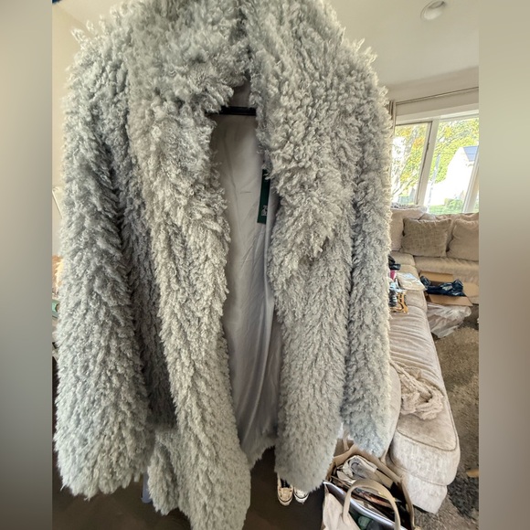 Women's Blue-ish Faux Fur Coat - Picture 1 of 12